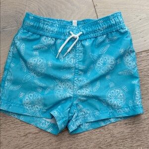 Janie and Jack Turquoise Sea Turtle Print Swim Shorts